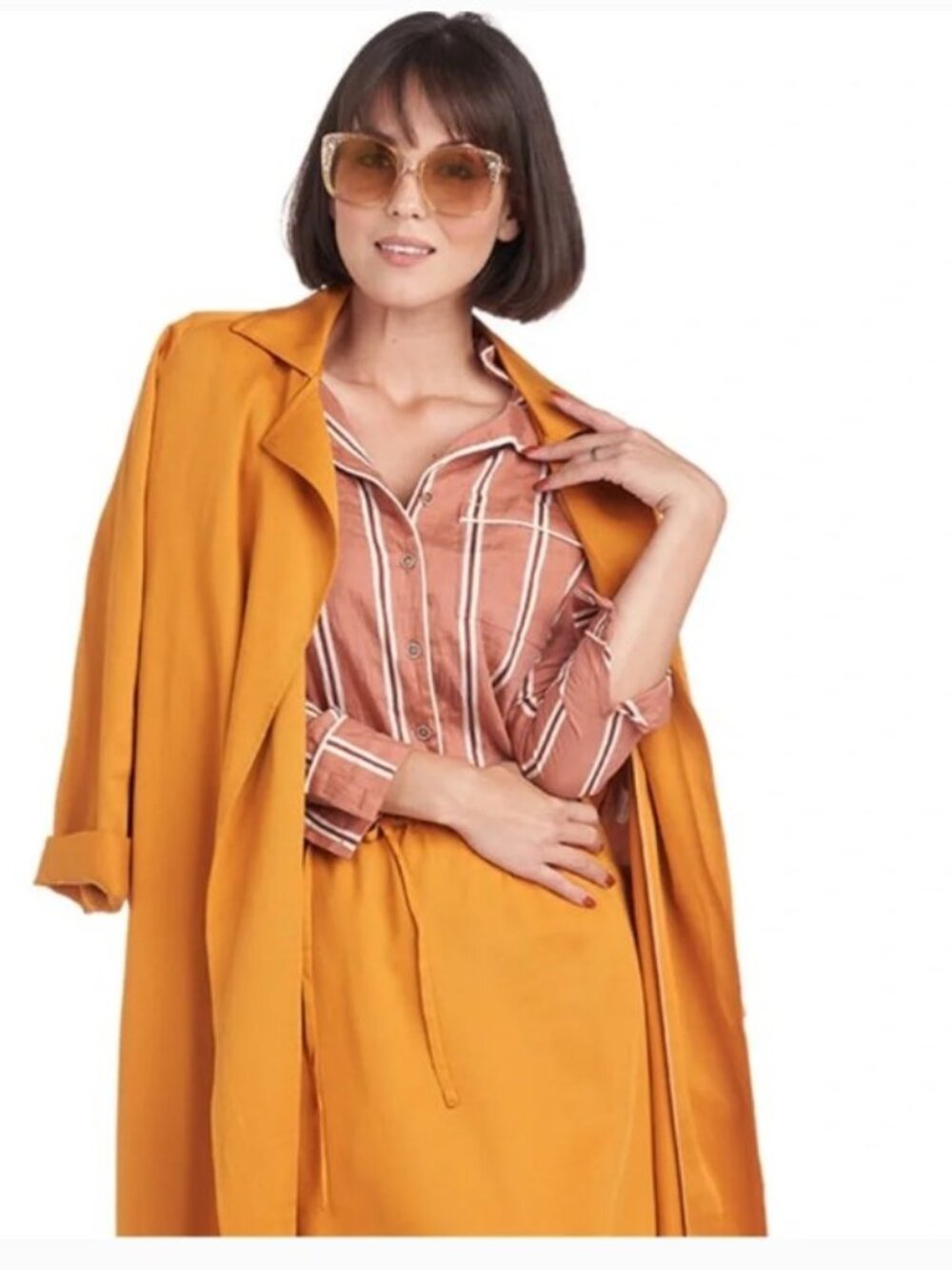NWT BURU White Label Brown Striped Blouse – size large MSRP $88 - Picture 5 of 7